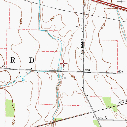 Topographic Map of Weilnau Farms, OH