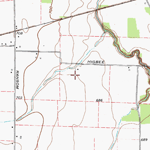 Topographic Map of Miller Farms, OH