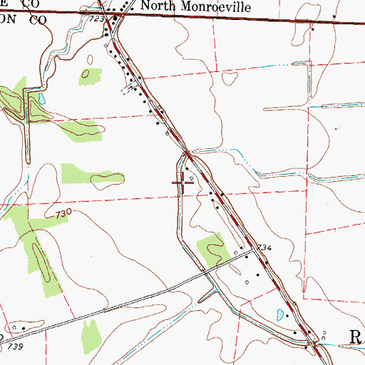 Topographic Map of Claytondale Farms, OH