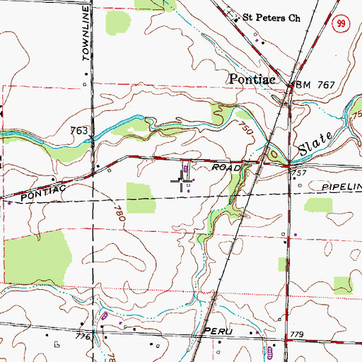Topographic Map of Shield Dairy Farm, OH