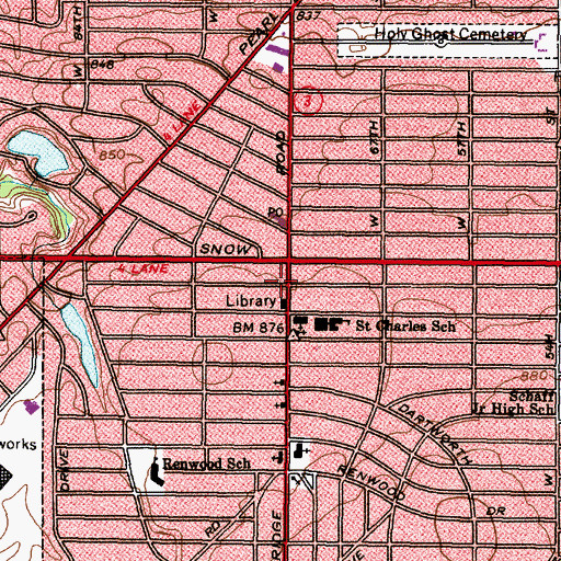 Topographic Map of Parma Theatre (historical), OH
