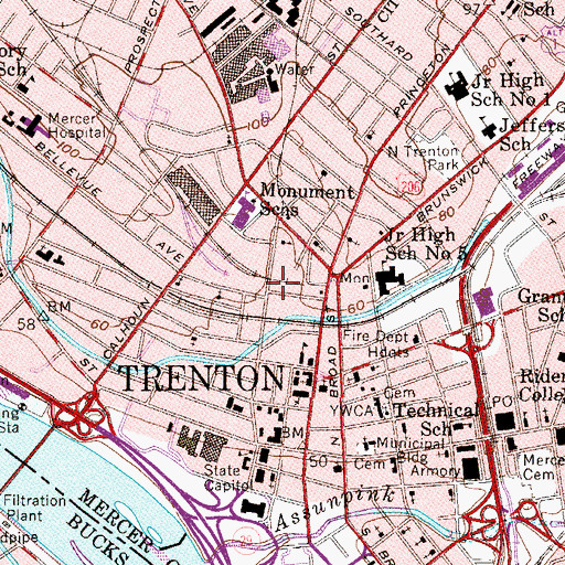 Topographic Map of Bernice J Munce Tower, NJ
