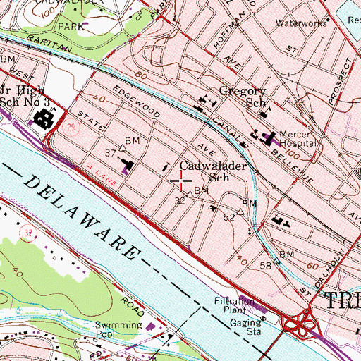 Topographic Map of French Towers, NJ