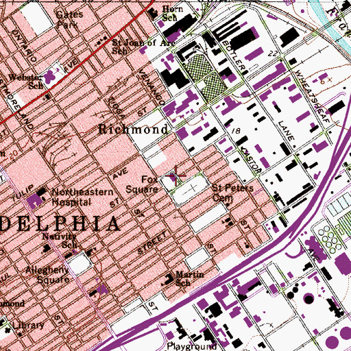 Topographic Map of Samuel Recreation Center, PA