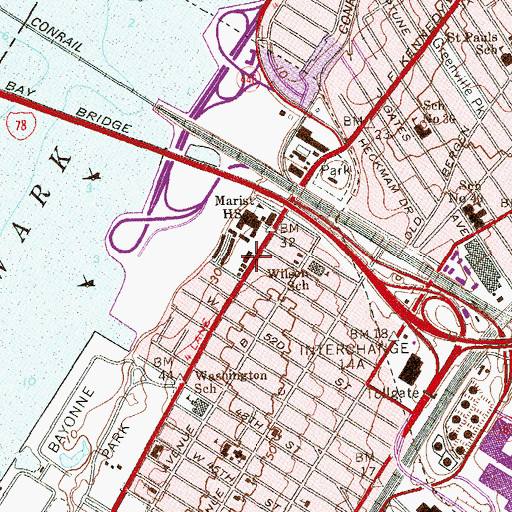 Topographic Map of Kennedy House, NJ