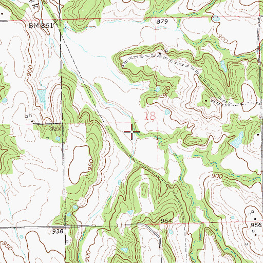 Topographic Map of Bartosh Creek, OK
