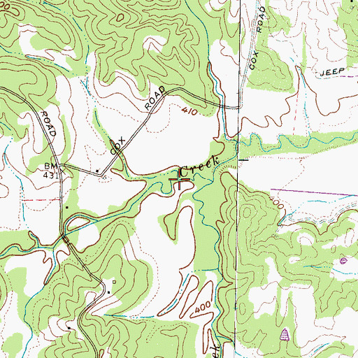 Topographic Map of Deer Creek, TN