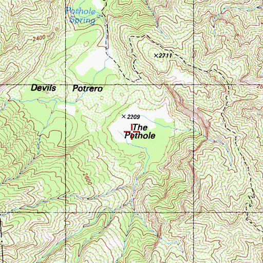 Topographic Map of The Pothole, CA