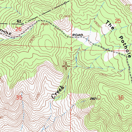 Topographic Map of The Pothole, CA