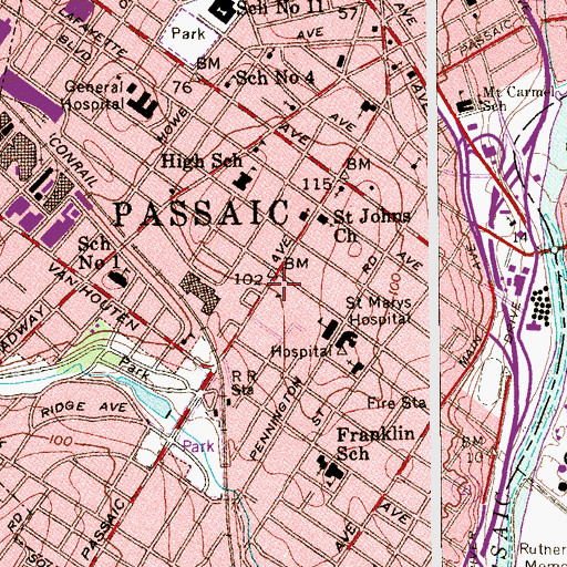 Topographic Map of The Towers, NJ
