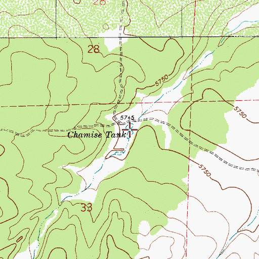 Topographic Map of Chamise Tank, AZ