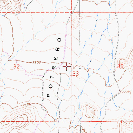 Topographic Map of The Potrero, CA