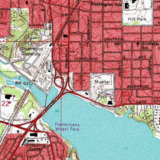 Topographic Map of South Water Treatment Plant, IL