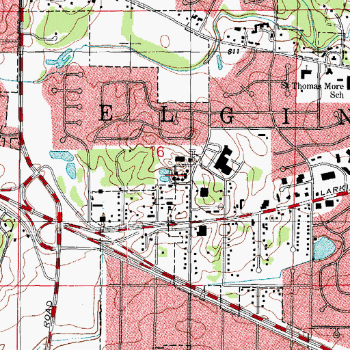 Topographic Map of Airlite Water Treatment Plant, IL