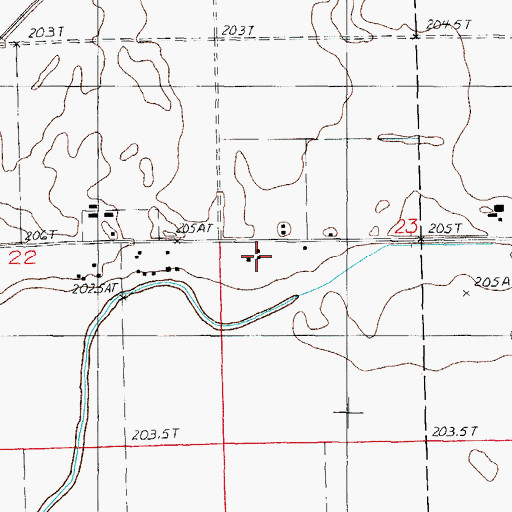 Topographic Map of Ernst Farms, IL