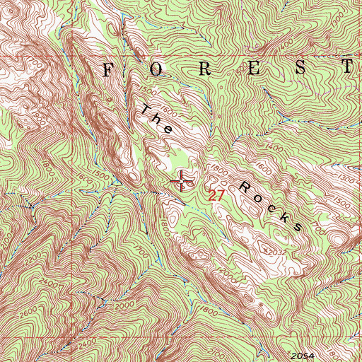 Topographic Map of The Rocks, CA