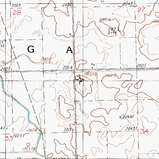 Topographic Map of Perkinson Farm, IL