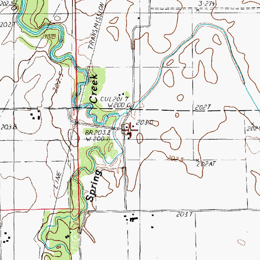 Topographic Map of Chandler Farms, IL