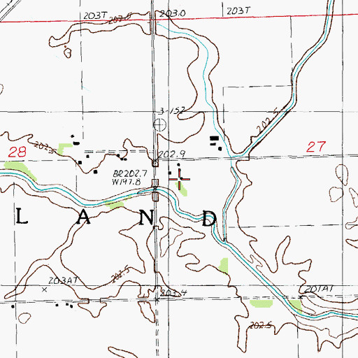 Topographic Map of Miller Farm, IL