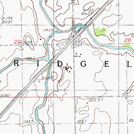 Topographic Map of Lee Farms, IL