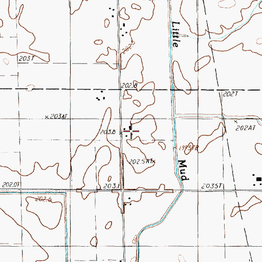 Topographic Map of J B Farms, IL