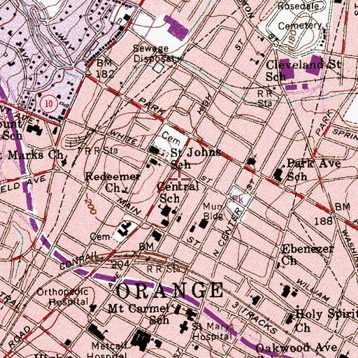 Topographic Map of Salem Towers, NJ