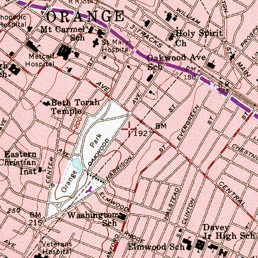 Topographic Map of Mount Carmel Towers, NJ
