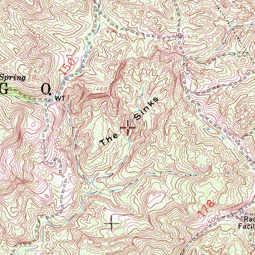 Topographic Map of The Sinks, CA