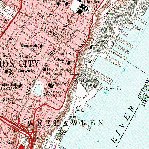 Topographic Map of Fulton House, NJ