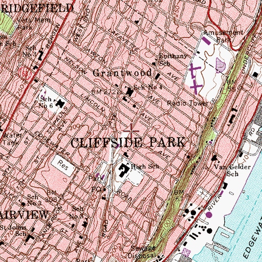 Topographic Map of Terraceview Towers, NJ
