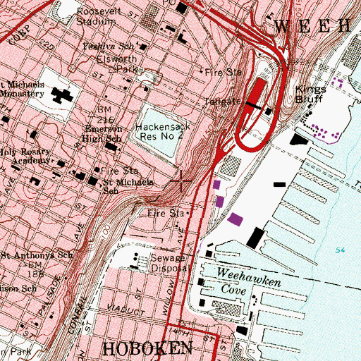 Topographic Map of Troy Towers, NJ