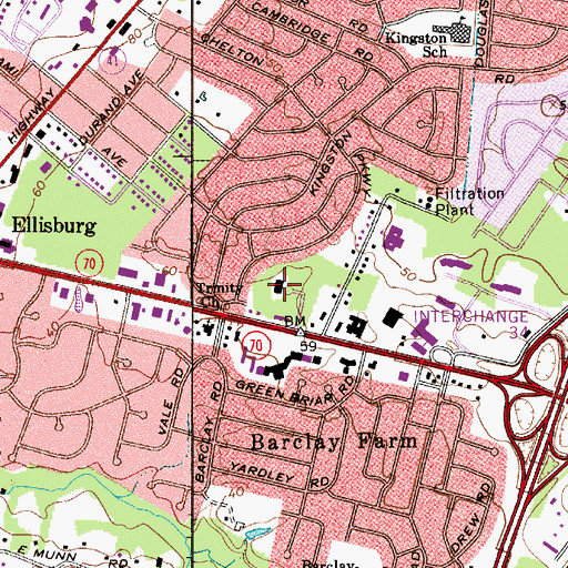 Topographic Map of Barclay Towers, NJ