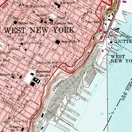 Topographic Map of Riviera Towers, NJ