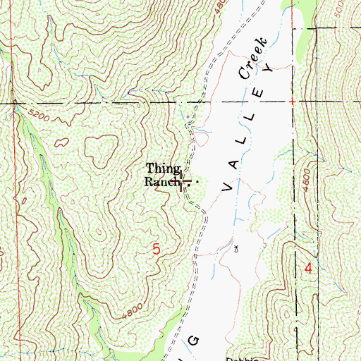Topographic Map of Thing Ranch, CA