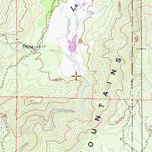 Topographic Map of Thing Valley, CA