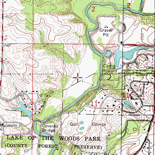 Topographic Map of Mahomet Gravel Pit, IL