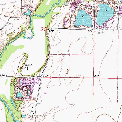 Topographic Map of Gilbert Pit, IL