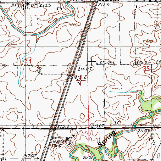 Topographic Map of Grohler Farms, IL