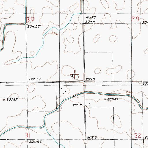 Topographic Map of Young Farms, IL
