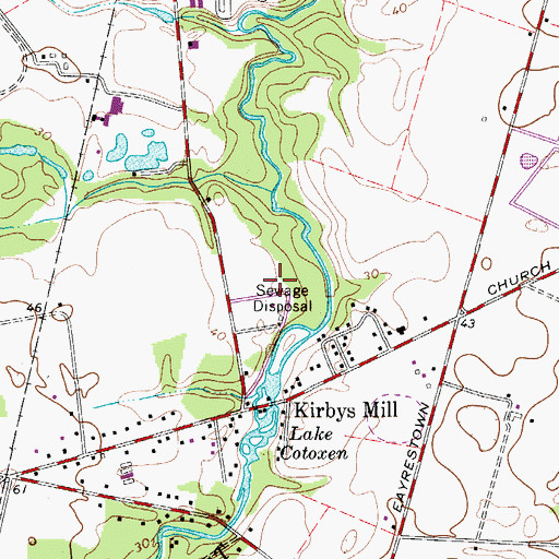 Topographic Map of Medford Township Sewage Plant, NJ