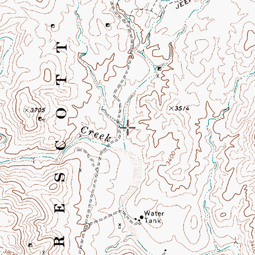 Topographic Map of Cedar Creek, AZ