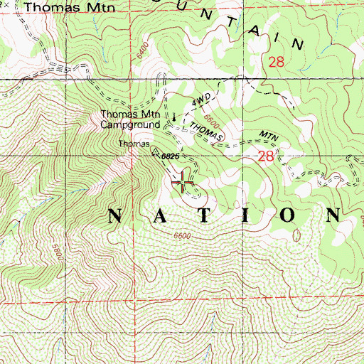 Topographic Map of Thomas Mountain, CA