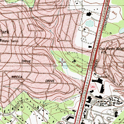Topographic Map of Lorence Creek Lake, TX