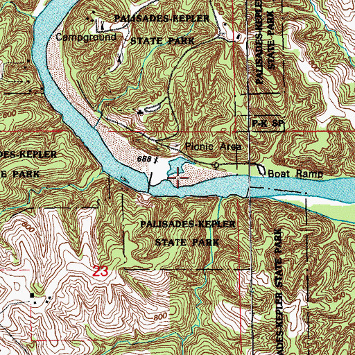 Topographic Map of Cedar River Sandbar, IA