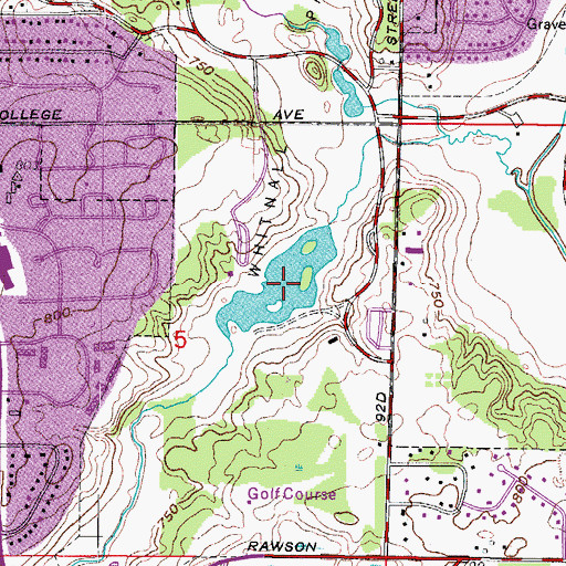 Topographic Map of Whitnall Park Pond, WI