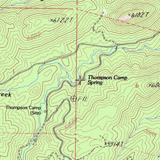 Topographic Map of Thompson Camp Spring, CA