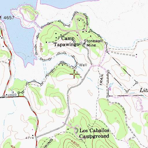 Topographic Map of Ah-Ha-Kwe-Ah-Mac/Stonewall Mine Cultural Preserve, CA