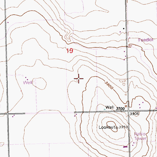 Topographic Map of Rock Ridge Dairy, ID
