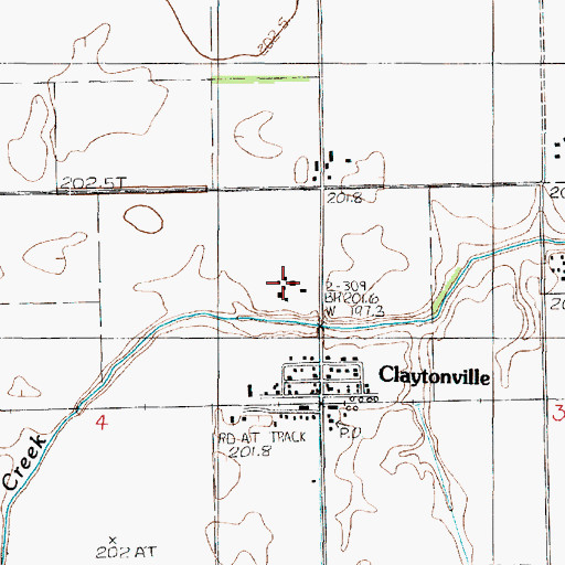 Topographic Map of Beebe Farms, IL