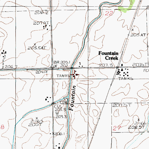 Topographic Map of Eisenmann Farms, IL